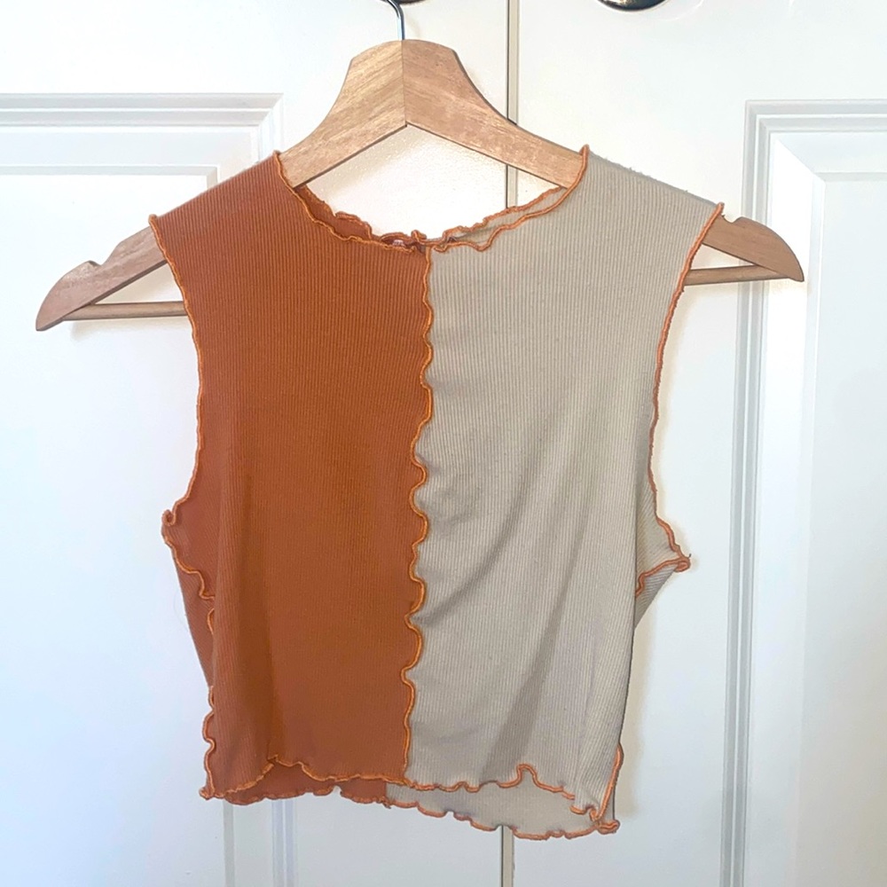 Bailey Rose cream & orange tank top